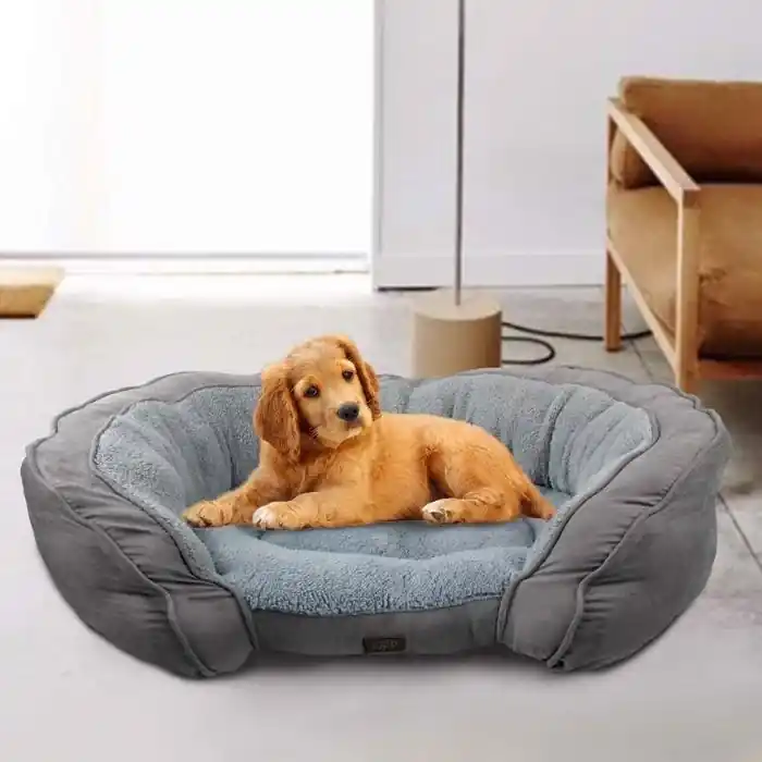 All For Paws Luxury Mjuk Bekväm Vadderad Design Hundbädd Grå MEDIUM Köp nu